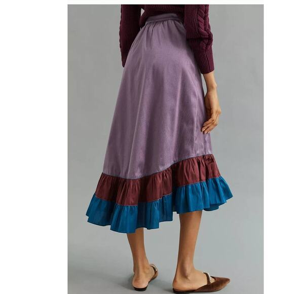 New Anthropologie Sachin & Babi Colorblocked Maxi Skirt $148 SIZE 0 Purple/Blue - Picture 4 of 4